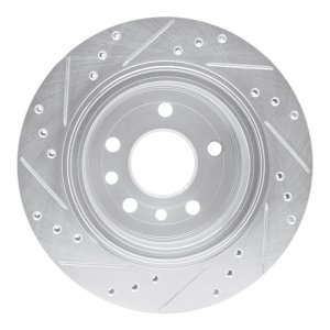 Cadillac Catera Brake Rotor (1) - Rear Right - R1 Concepts - Drilled & Slotted - Silver - 2001